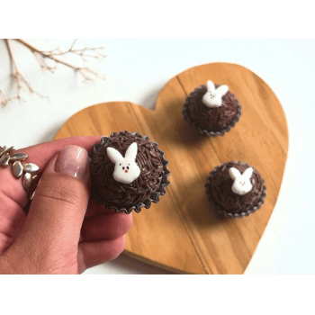 Biscuit Comestível Coelho da Páscoa c/ 8 unidades - Meninas do Açúcar