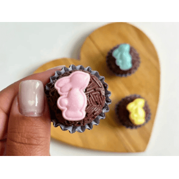 Biscuit Comestível Coelho da Páscoa Candy c/ 6 unidades - Meninas do Açúcar