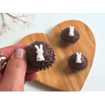 Biscuit Comestível Coelho da Páscoa Feliz Mini c/ 30 unidades - Meninas do Açúcar