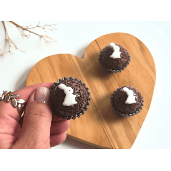 Biscuit Comestível Coelho da Páscoa Sentado c/ 20 unidades - Meninas do Açúcar
