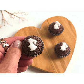Biscuit Comestível Coelho da Páscoa Sentado Mini c/ 20 unidades - Meninas do Açúcar