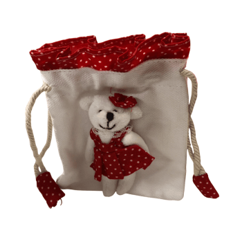 Bolsinha Vermelho Urso 9x3,5x8,5 cm - Cromus 