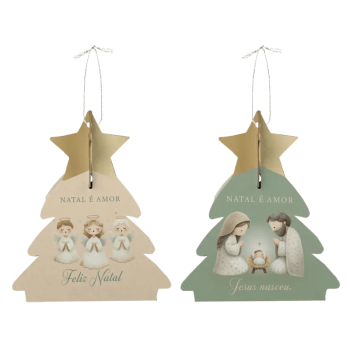 Caixa Árvore Estrelada Belem Composê 7x2x8 cm c/ 10 unidades - Cromus
