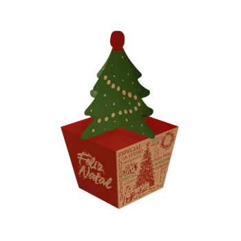 Caixa Arvore Natal Essencial 8x8x6,5 cm - Ideia Embalagens