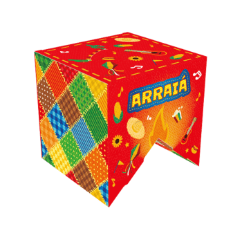 Caixa Bandeirola Nosso Arraiá 9x9x9 cm - Ideia Embalagens