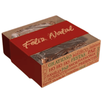 Caixa Brownie Natal Essencial 7x7x2,5 cm - Ideia Embalagens 