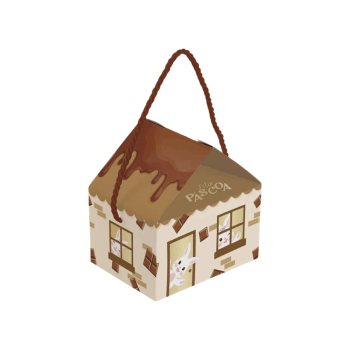 Caixa Casinha Páscoa Felicita 12,5x9,5x12 cm c/ 10 unidades - Cromus 