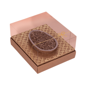 Caixa Classic para Meio Ovo Kraft  Bronze  150/250g - Ideia Embalagens 