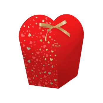 Caixa Coração Com Amor Clássico 14,5x13,5x21 cm - Ideia Embalagens