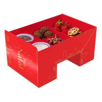 Caixa Fondue c/ Fitas Natal Luz 24,5x16x 7 cm - Ideia Embalagens