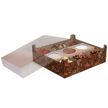 Caixa Fondue Puro Cacau 24,5x22x8 cm - Ideia Embalagens