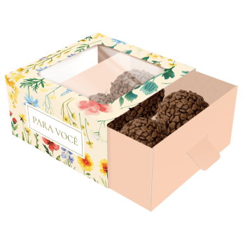 Caixa Gaveta c/ Visor para 4 Doces Atelier das Flores - Ideia Embalagens
