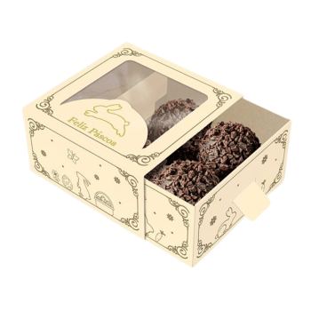 Caixa Gaveta c/ Visor para 4 Doces Páscoa Luz - Ideia Embalagens