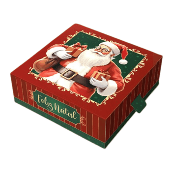 Caixa Gaveta Noel 8x8x4 cm - Ideia Embalagens