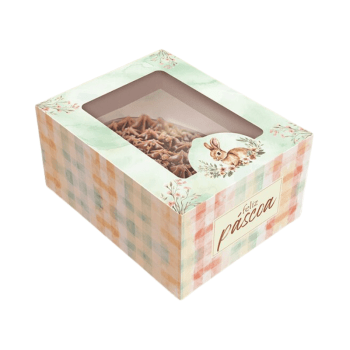 Caixa Gaveta para Meio Ovo 100/150g ou 2x50/80g Páscoa Encantos - Ideia Embalagens