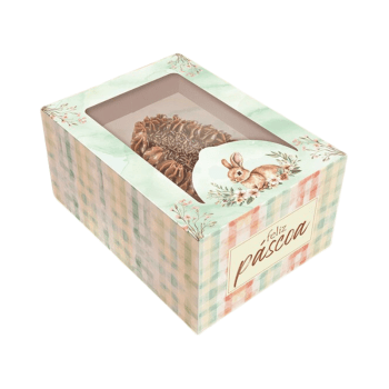 Caixa Gaveta para Meio Ovo 150/250g ou 2x100g Páscoa Encantos - Ideia Embalagens