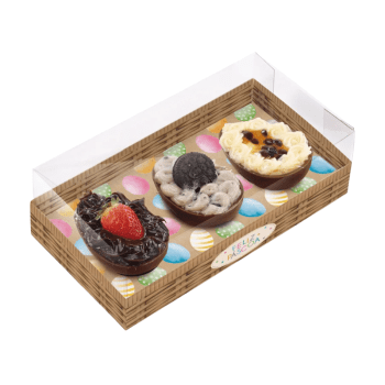 Caixa Horizonte para 3 Meios Ovos Kraft Rainbow 50g c/ 6 unidades - Cromus