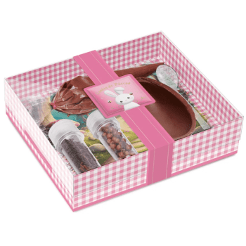 Caixa Kit Confeito Conto de Páscoa Rosa 100g 19,5x17x5 cm - Cromus