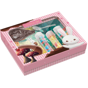 Caixa Kit Confeito Conto de Páscoa Rosa 150g 24x19,5x5 cm - Cromus