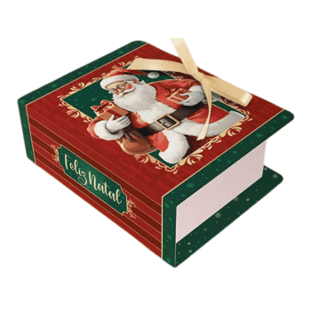 Caixa Livro Noel para 6 Doces - Ideia Embalagens