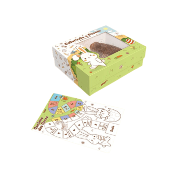 Caixa Mini Confeiteiro c/ Visor Jogo Páscoa Colorir 19,3x16x6,5 cm - Ideia Embalagens