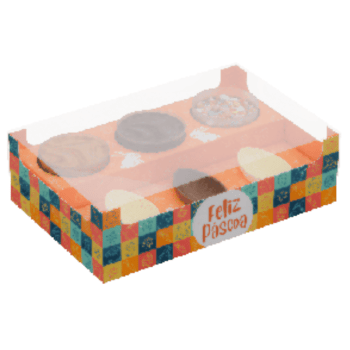 Caixa Mini Confeiteiro Páscoa Divertida Encantado 25x16x7 cm c/ 5 unidades - Ideia Embalagens 
