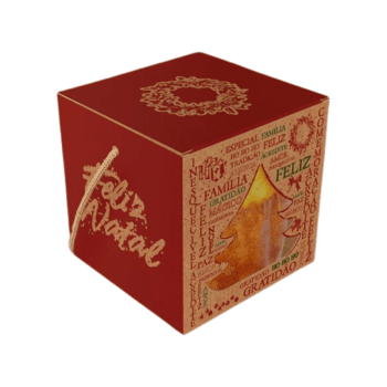 Caixa Mini Panetone c/Visor Alça Natal Essencial - Ideia Embalagens 
