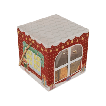 Caixa Mini Panetone c/ Visor e alça 10x10x10 cm - Ideia Embalagens