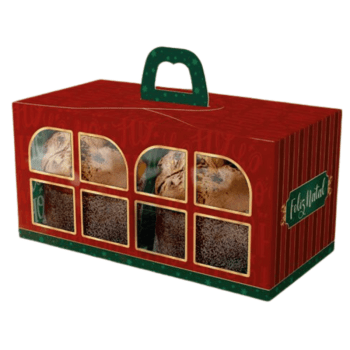Caixa Mini Panetone c/ Visor e Alça Noel 20x10x10 cm - ideia Embalagens