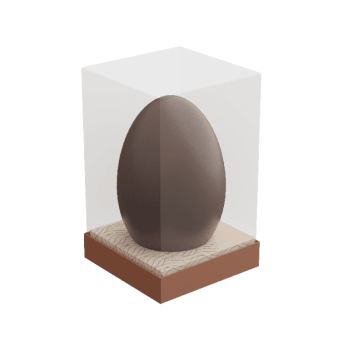 Caixa Ovo vertical Páscoa Clássico Caramelo/Marrom 250g e 350g c/ 5 unidades - Ideia Embalagens 
