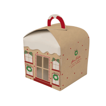 Caixa Panetone c/Visor Guirlanda 15,5x15x15 cm 500g - Cromus