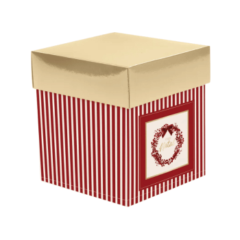 Caixa Panetone Frutas Vermelhas Feliz Natal 100g 10x10x10 cm - Cromus