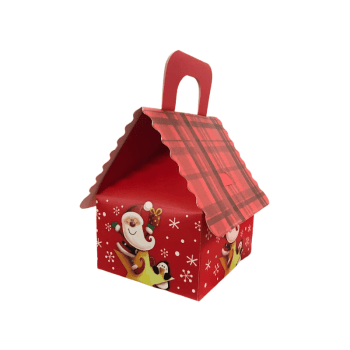 Caixa Papel Casinha Noel Flocos 12x10x13 cm - Tuut