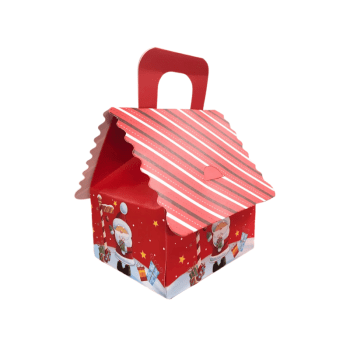 Caixa Papel Casinha Noel Presente 12x10x13 cm - Tuut