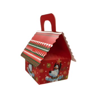 Caixa Papel Casinha Urso Polar Flocos 12x10x13 cm - Tuut