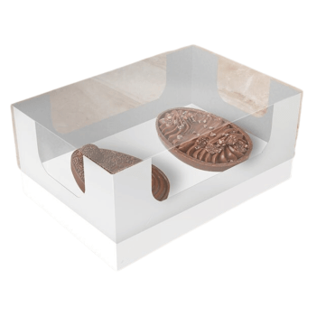 Caixa para 2 Mini Ovos de 50g Branco Essencial - Ideia Embalagens 