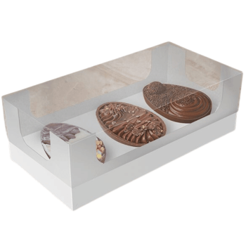 Caixa para 3 Mini Ovos de 50g Branco Essencial - Ideia Embalagens 