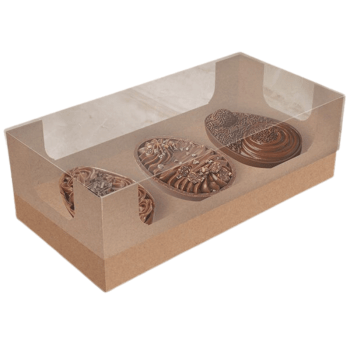 Caixa para 3 Mini Ovos de 50g Kraft Essencial - Ideia Embalagens 