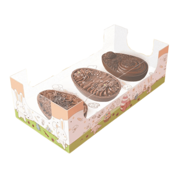 Caixa para 3 Mini Ovos de 50g Páscoa Colorir - Ideia Embalagens 