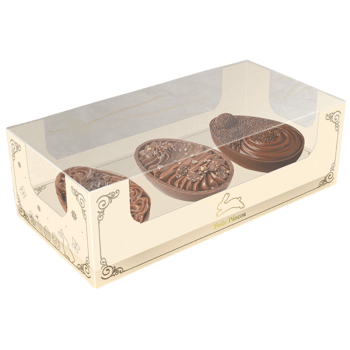 Caixa para 3 Mini Ovos de 50g Páscoa Luz - Ideia Embalagens 