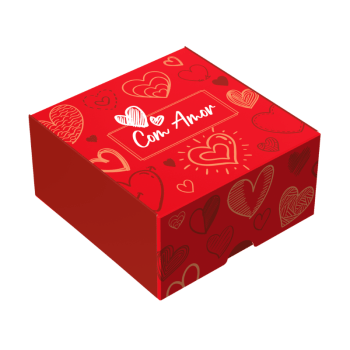 Caixa para 4 Doces Com Amor - Ideia Embalagens