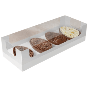 Caixa para 4 Mini Ovos de 50g Branco Essencial - Ideia Embalagens 