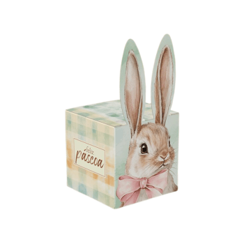 Caixa para Doce Orelhas Páscoa Encantos 5x5x5 cm - Ideia Embalagens