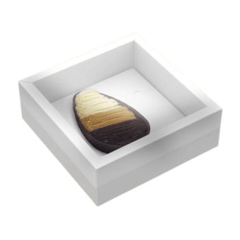 Caixa para Meio Ovo c/ Moldura Branca Ajustável 100/150g - Ideia Embalagens