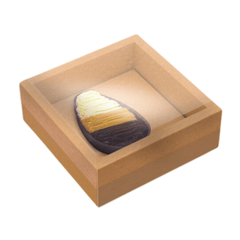 Caixa para Meio Ovo c/ Moldura Kraft Ajustável 100/150g - Ideia Embalagens