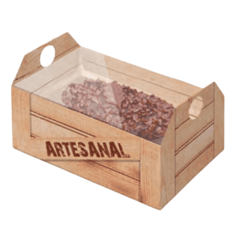 Caixa para Meio Ovo de 250g Madeira - Cromus