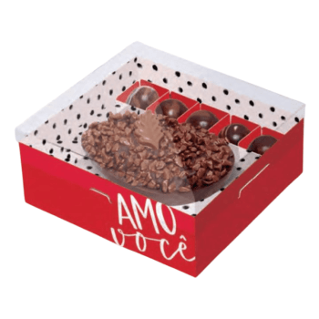 Caixa para Meio Ovo de 350g e Doces New Practice Tanto Amor - Cromus