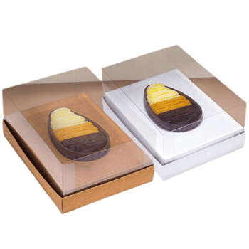 Caixa para Meio Ovo Dupla Face Classic Ajustável 150/350g - Ideia Embalagens 