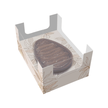 Caixa para Meio Ovo Encanto Páscoa Cacau 150g e 250g c/ 5 unidades - Ideia Embalagens