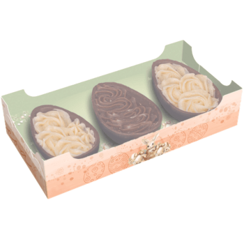 Caixa para Meio Ovo Encanto Páscoa Coelho c/ 3 Cavidades 50g c/ 5 - Ideia Embalagens